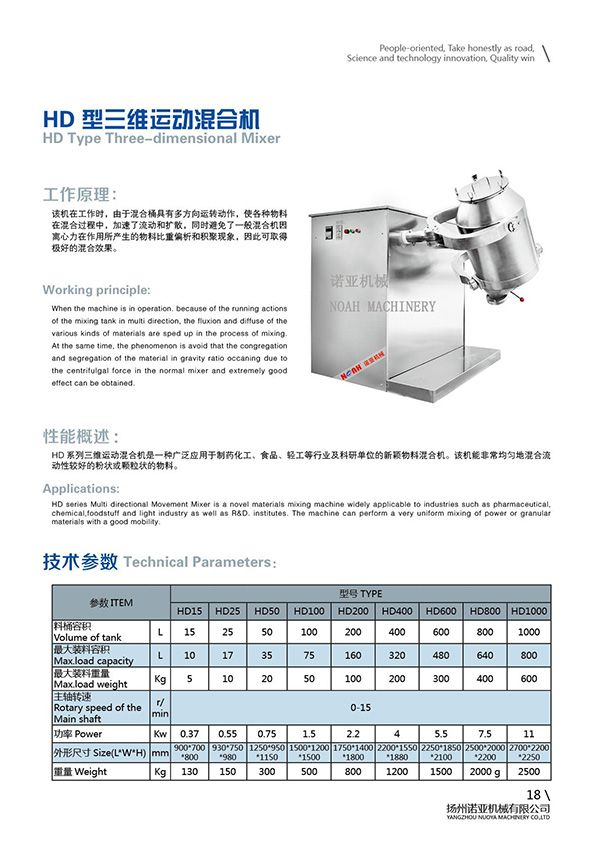 HD Type Three-dimensional Mixer