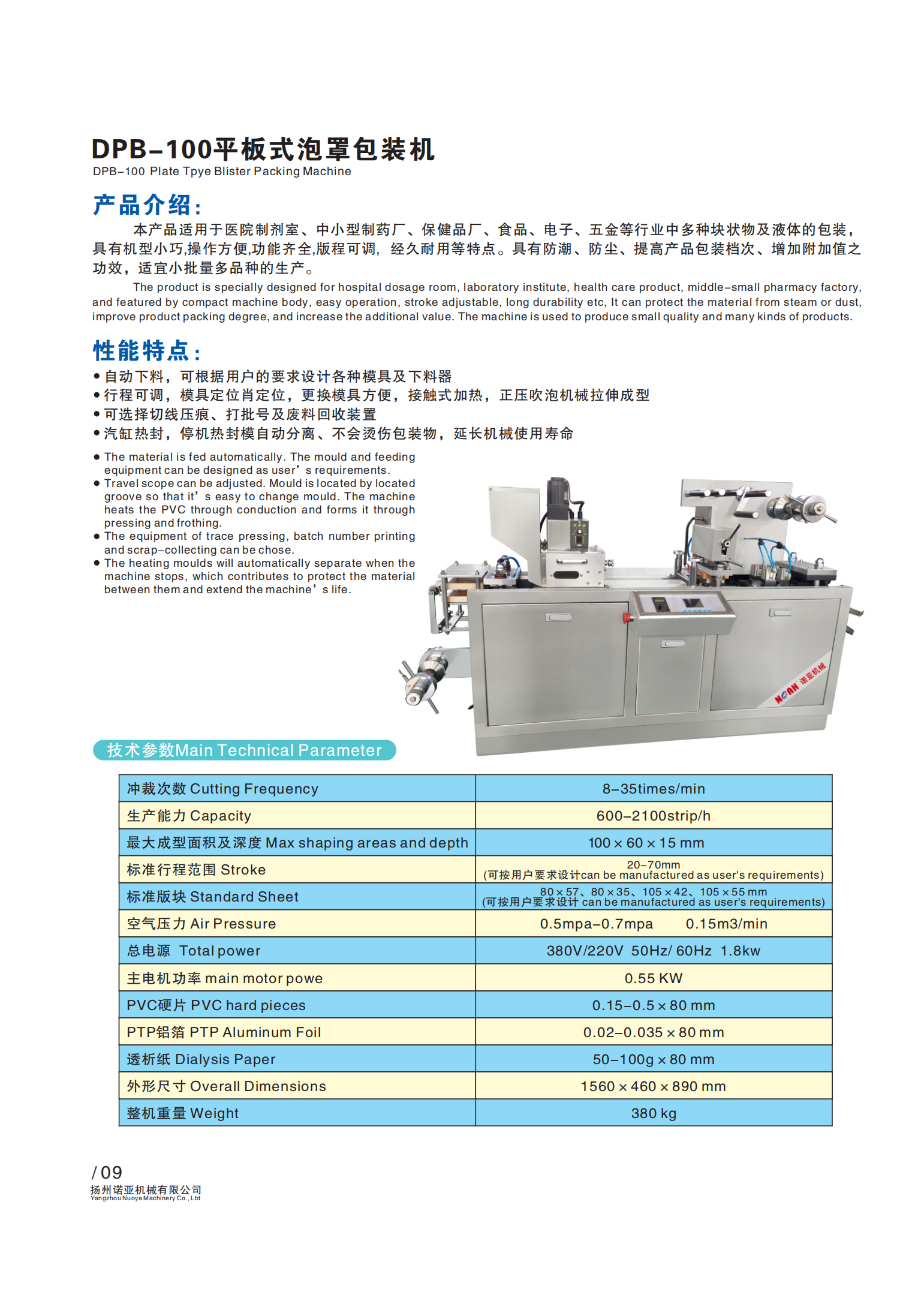 DPB-80/100 Flat-plate Blister Packing Machine