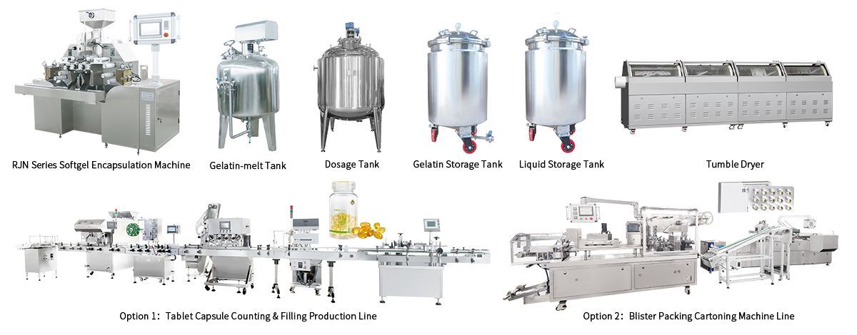 Línea de máquinas de encapsulación de cápsulas blandas